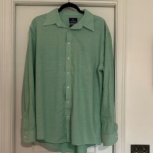 Stafford Men's Mint Green Button Down Shirt